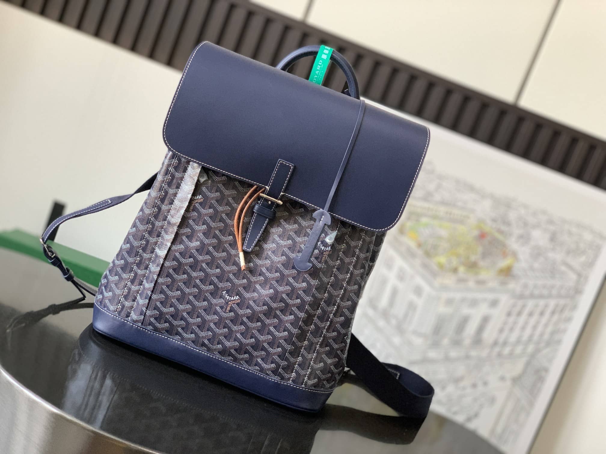 Goyard Alpin MM Backpack Navy Blue