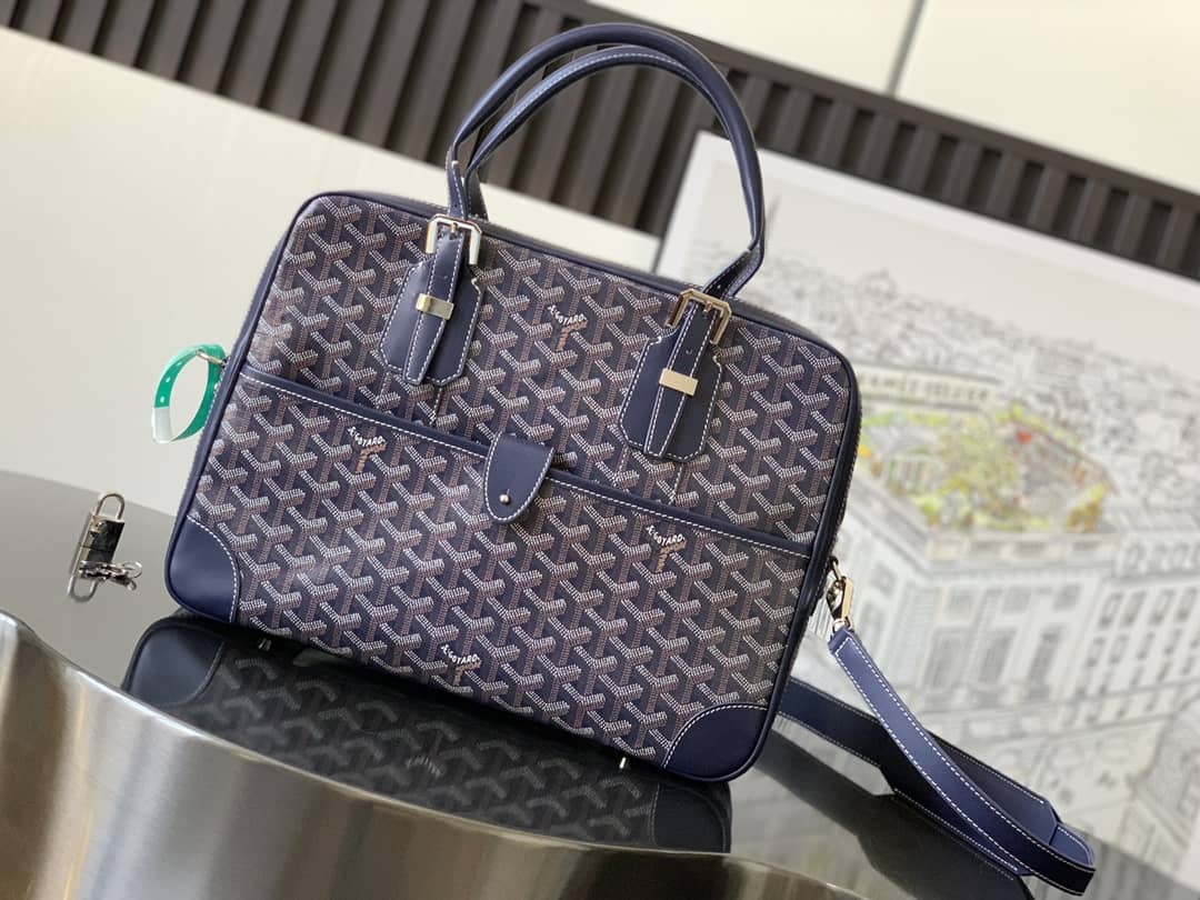 Goyard Ambassade PM Document Case Navy Blue