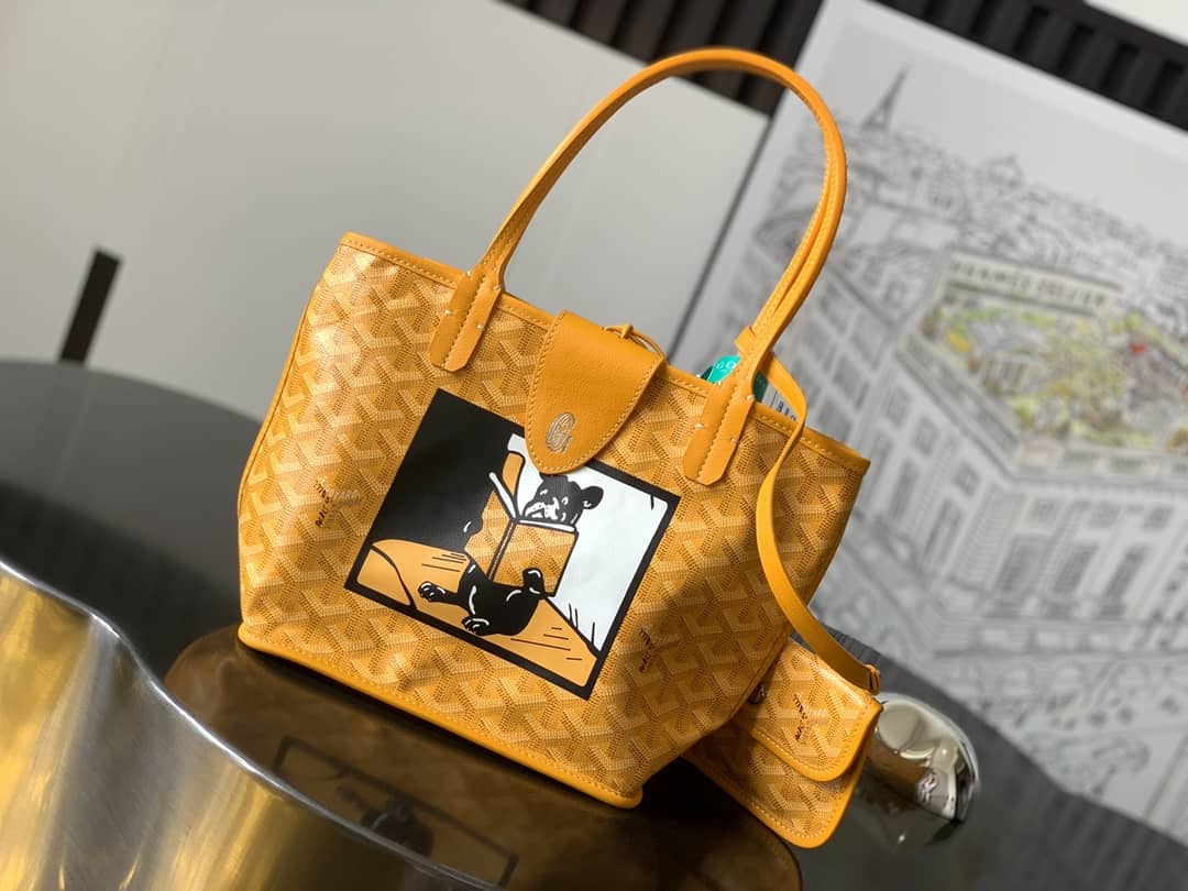 Goyard Anjou Mini Bag French Bulldog Yellow