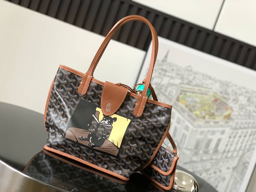Goyard Anjou Mini Bag French Bulldog Black & Tan