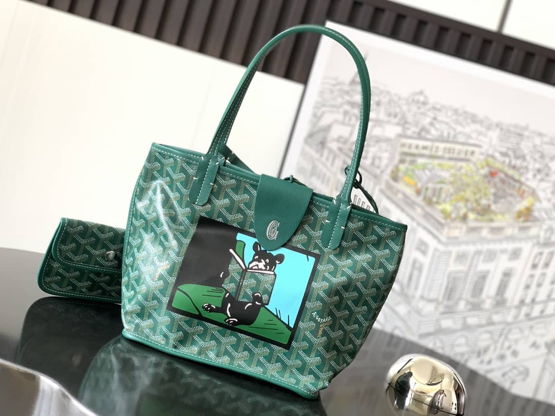 Goyard Anjou Mini Bag French Bulldog Green