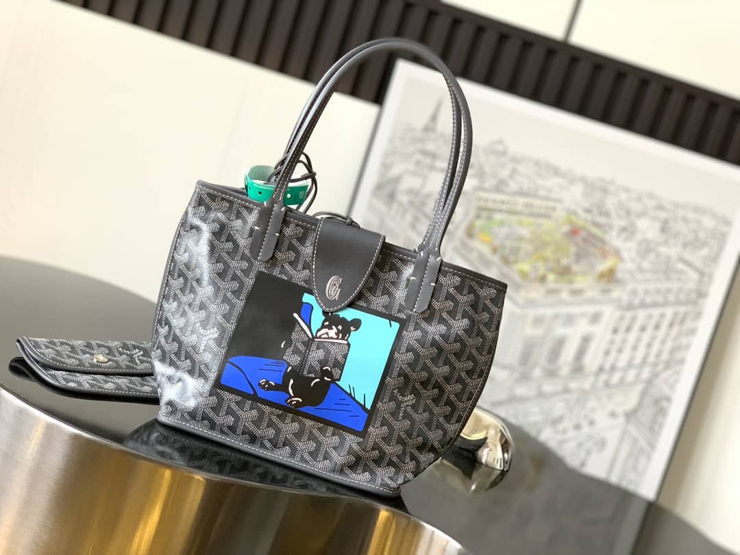 Goyard Anjou Mini Bag French Bulldog Grey