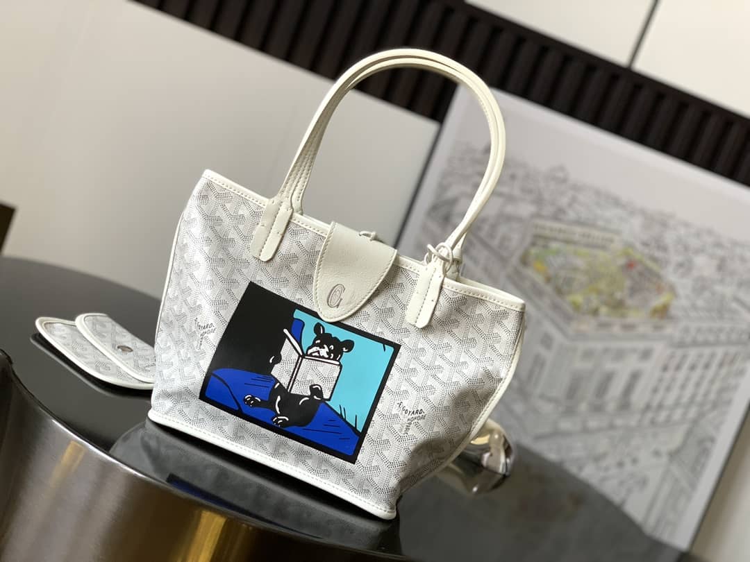 Goyard Anjou Mini Bag French Bulldog White