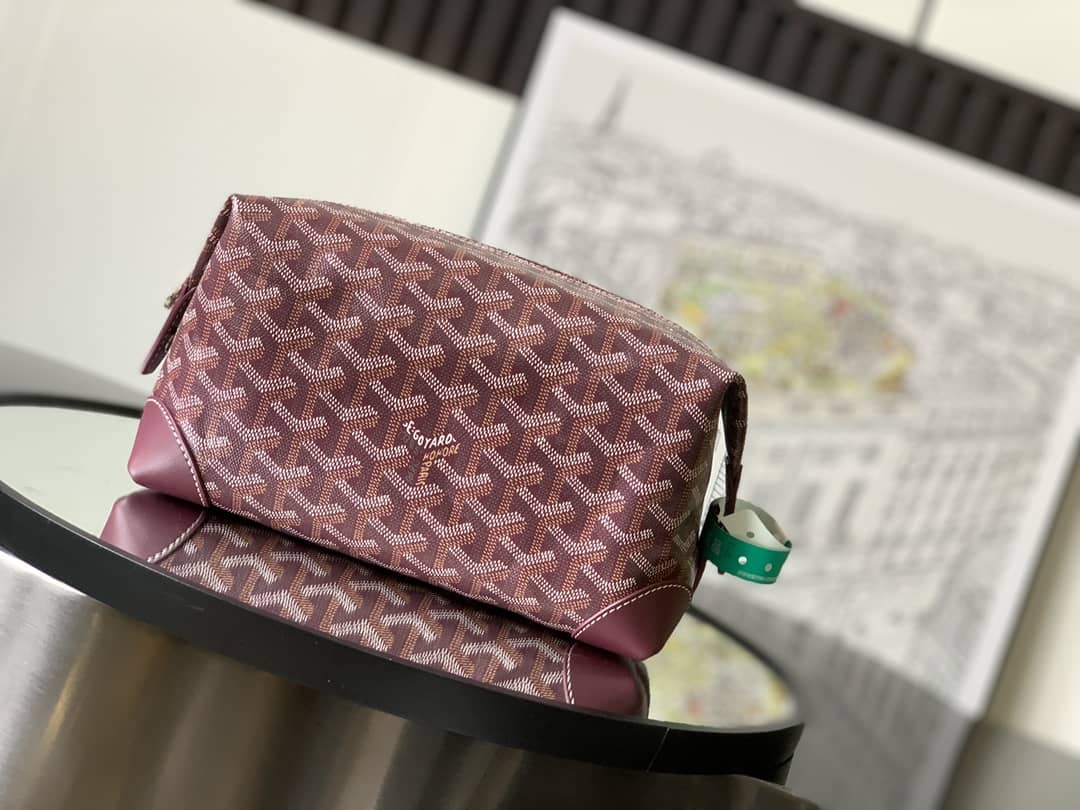Goyard Bowling 25 Toiletry Bag Burgundy