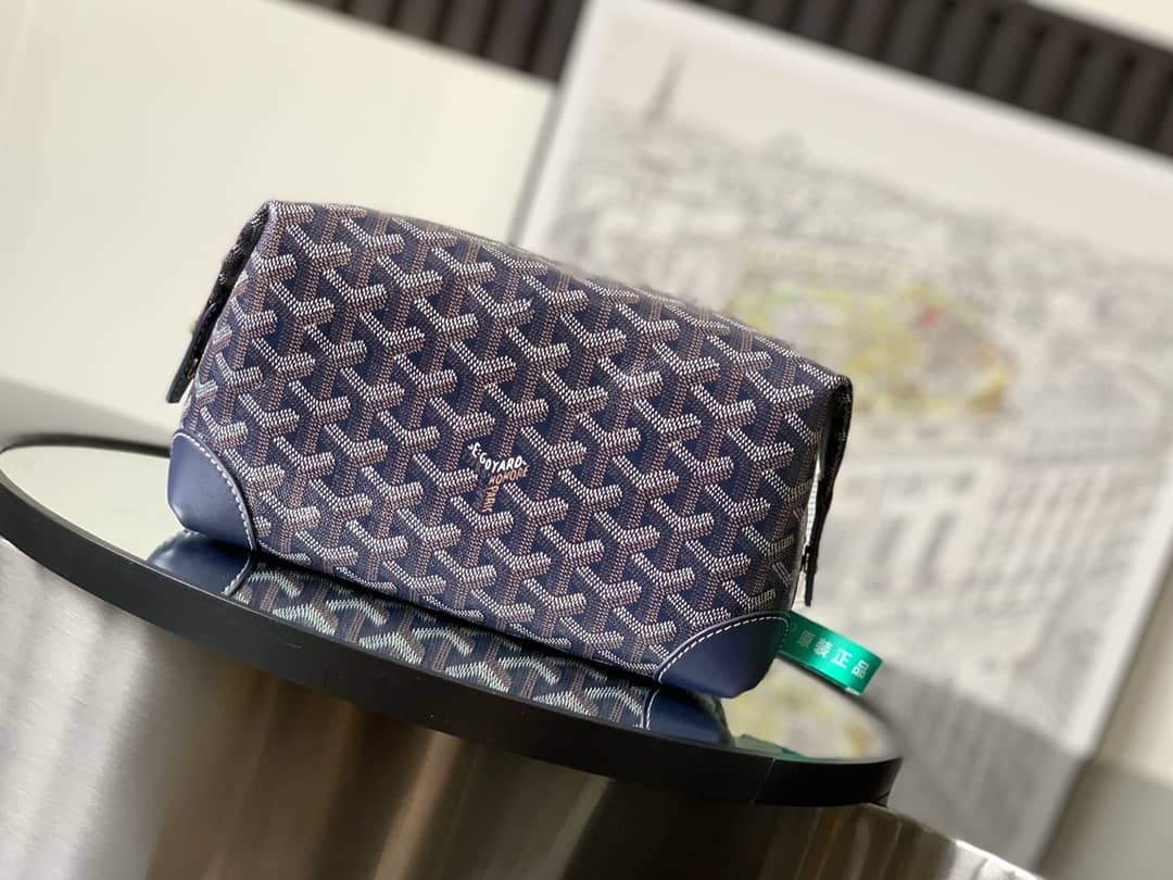 Goyard Bowling 25 Toiletry Bag Navy Blue