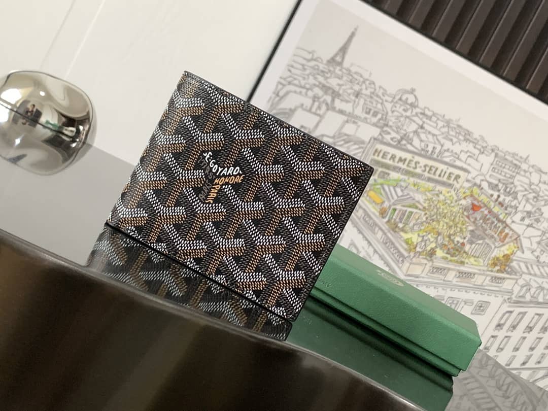 Goyard Card Wallet Black & Tan