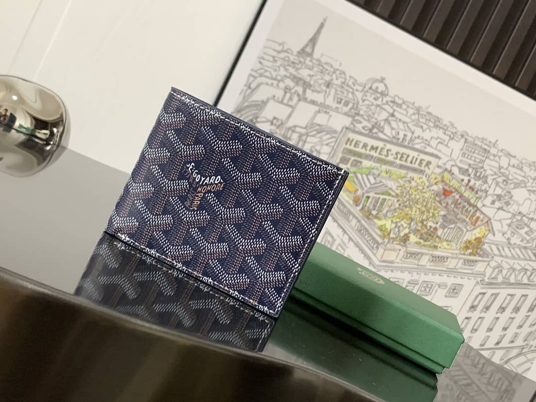 Goyard Card Wallet Navy Blue