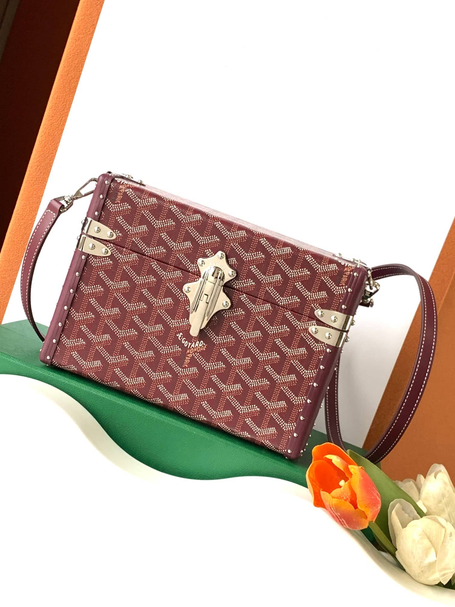 Goyard Cassette Trunk Bag Burgundy