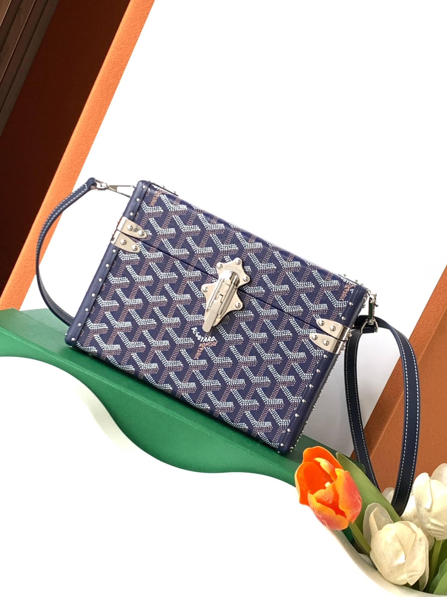 Goyard Cassette Trunk Bag Navy Blue