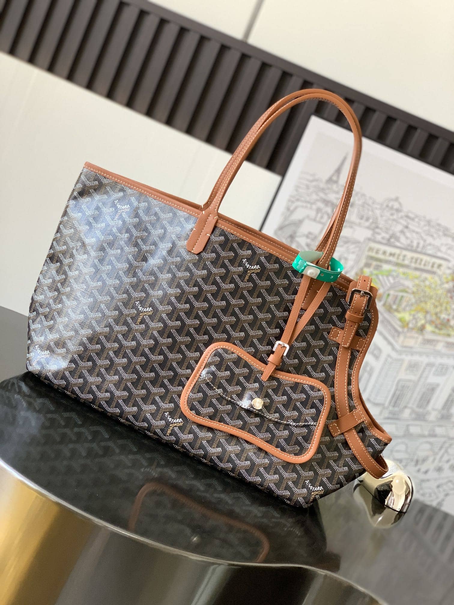 Goyard Chien Gris Bag Black & Tan