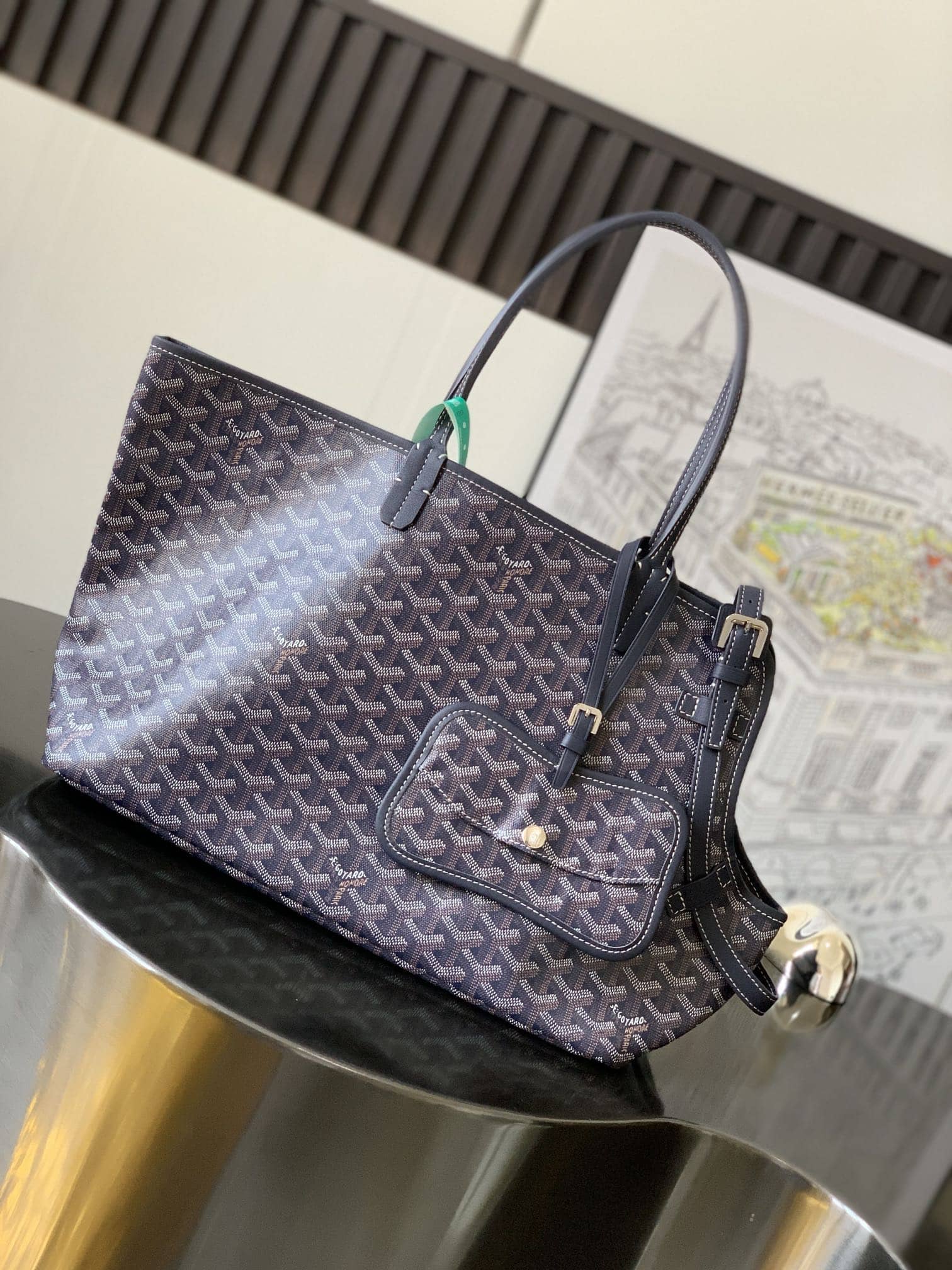 Goyard Chien Gris Bag Navy Blue