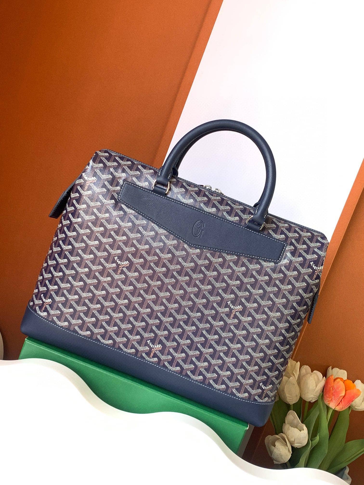 Goyard Cisalpin Document Case Navy Blue