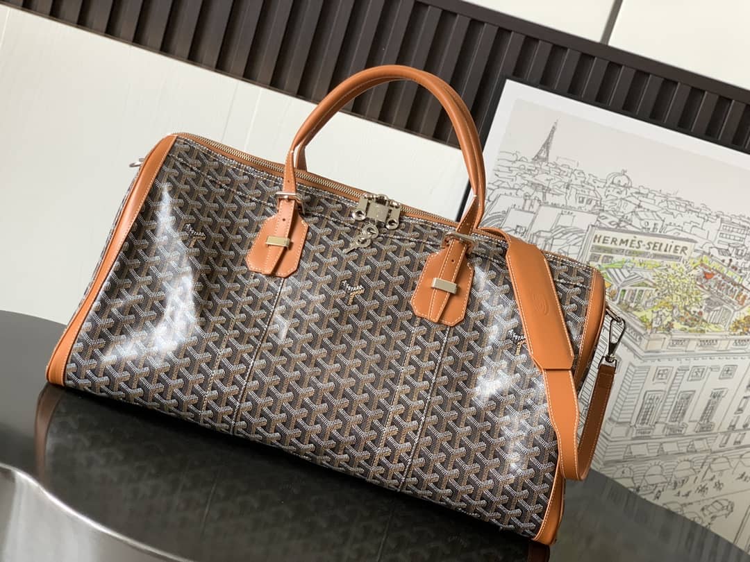 Goyard Croisiere 50 Duffle Bag Black & Tan