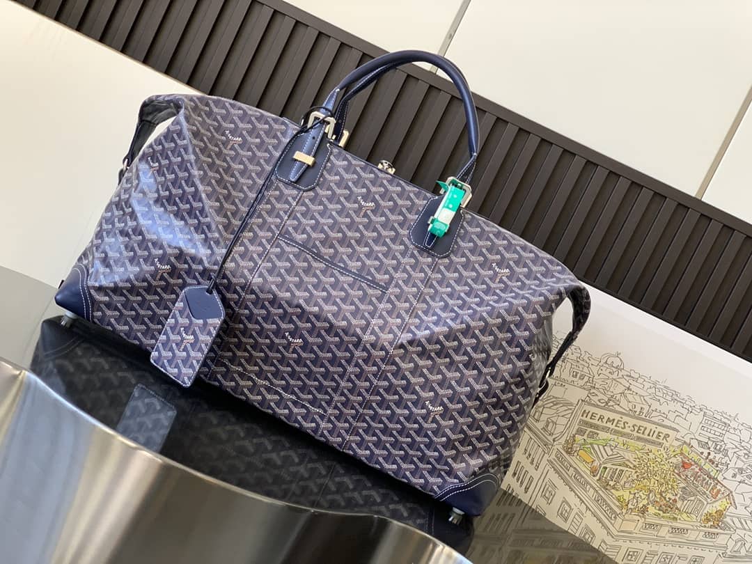 Goyard Duffle Bag 55 Navy Blue
