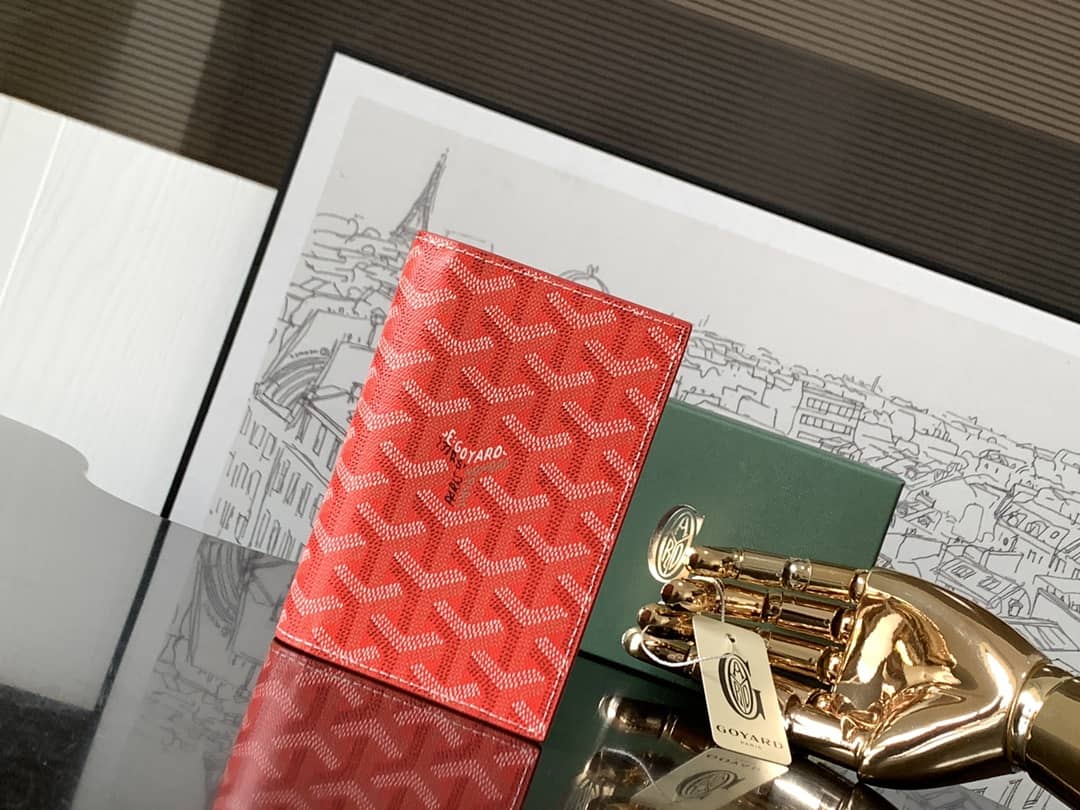 Goyard Grenelle Passport Cover Red