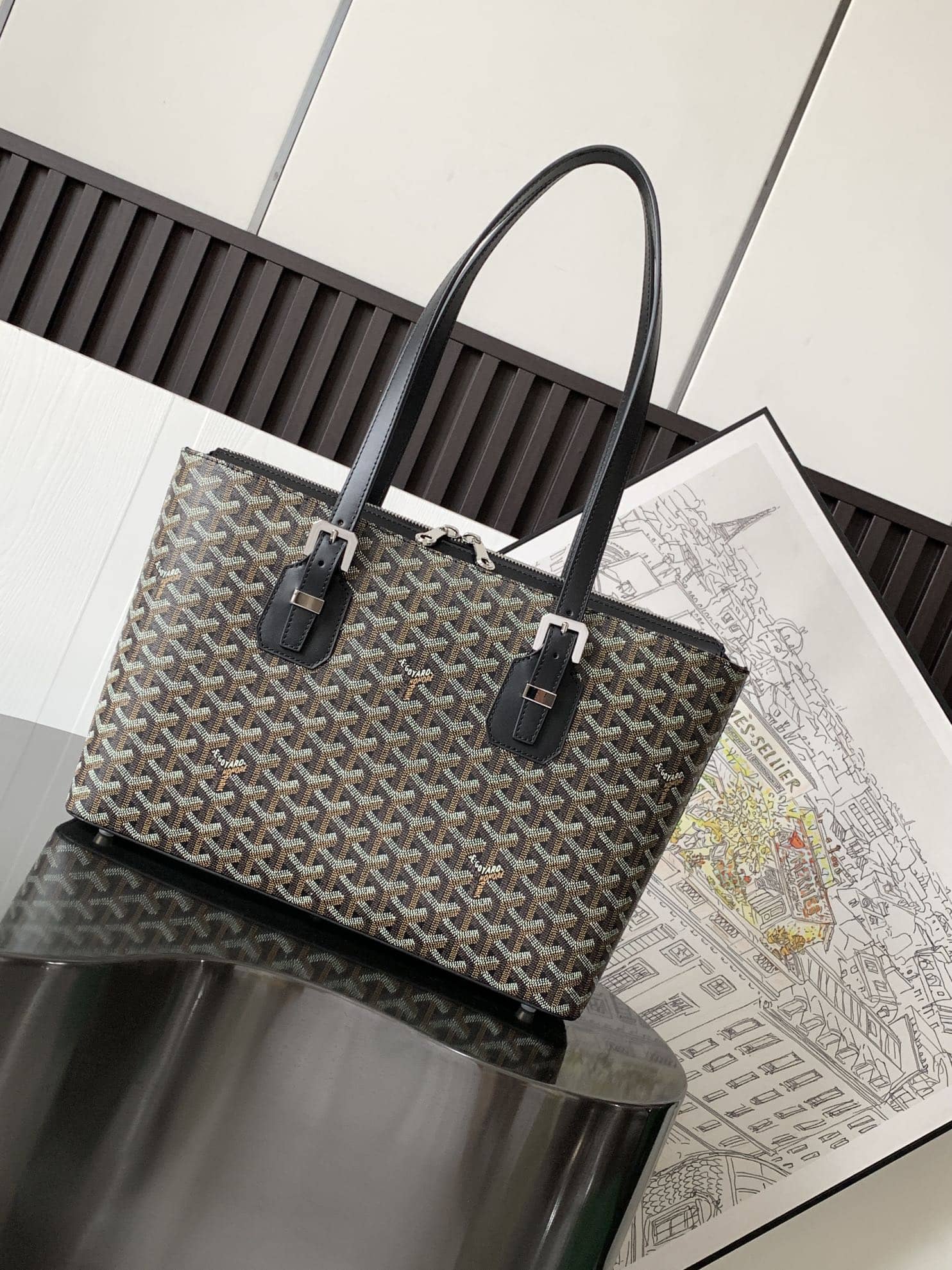 Goyard Marie Galante Bag Navy Black