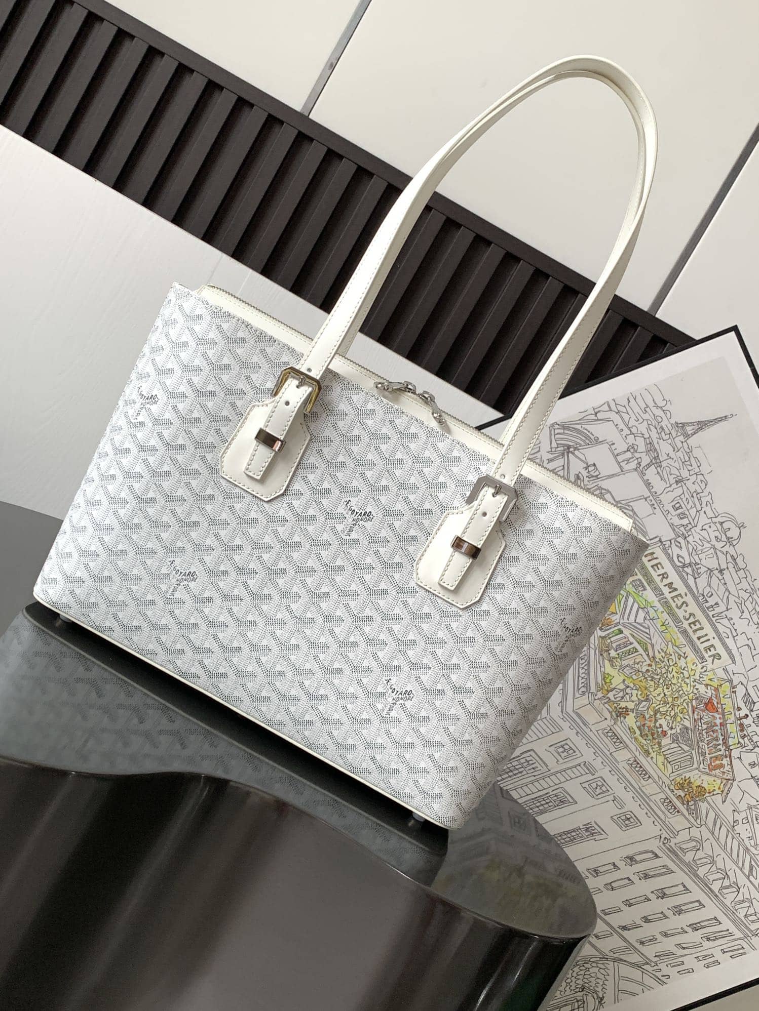 Goyard Marie Galante Bag White