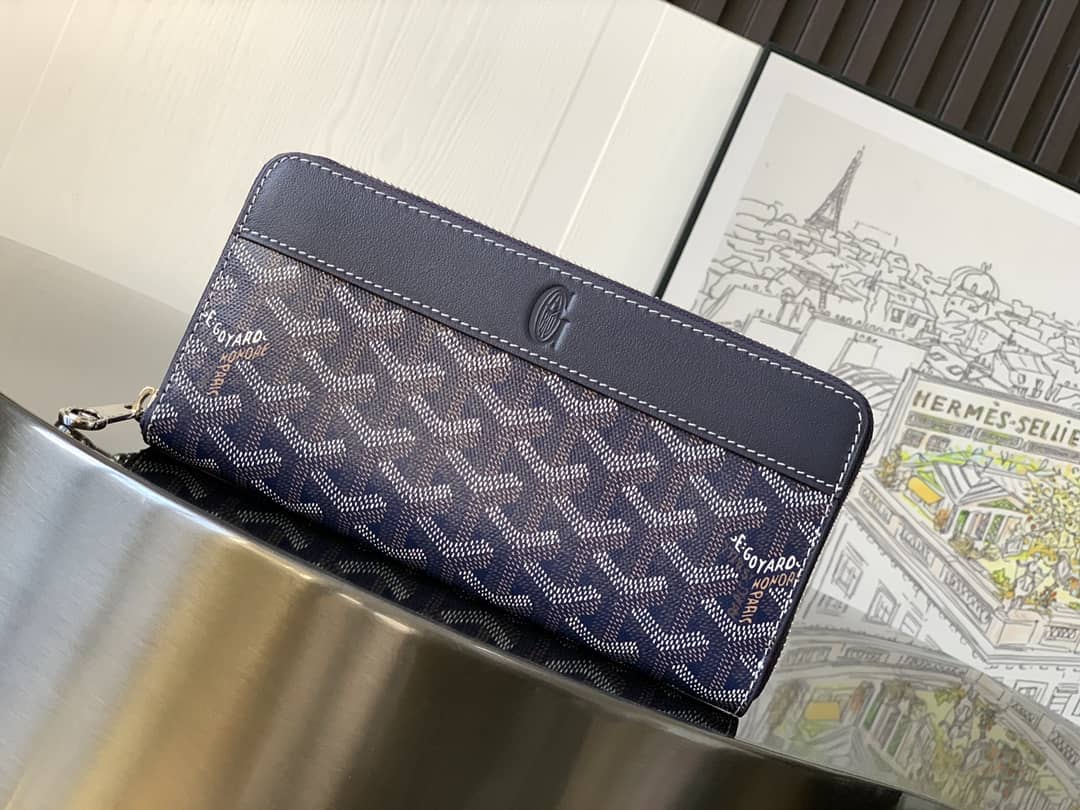 Goyard Matignon GM Wallet Navy Blue