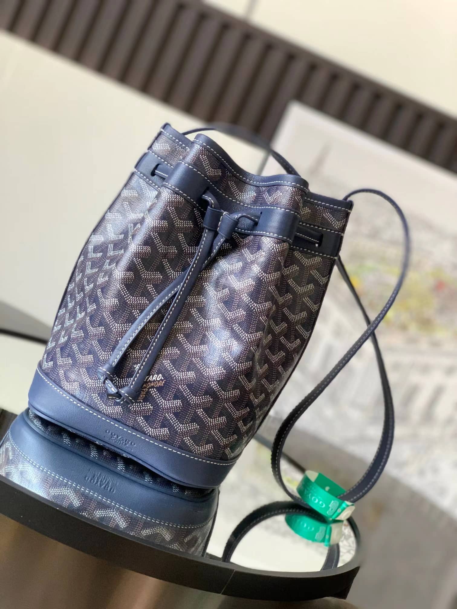 Goyard Petit Flot Bucket Bag Navy Blue