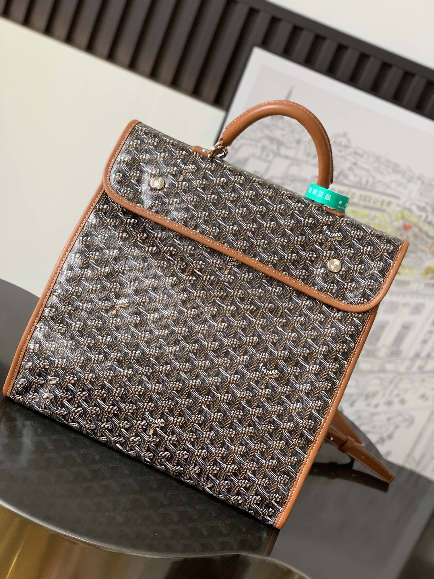 Goyard Saint Léger Backpack Black & Tan