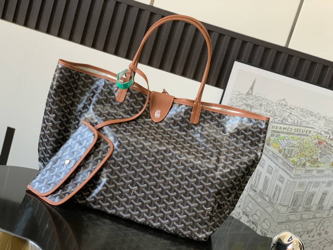 Goyard Saint Louis GM Bag Black & Tan