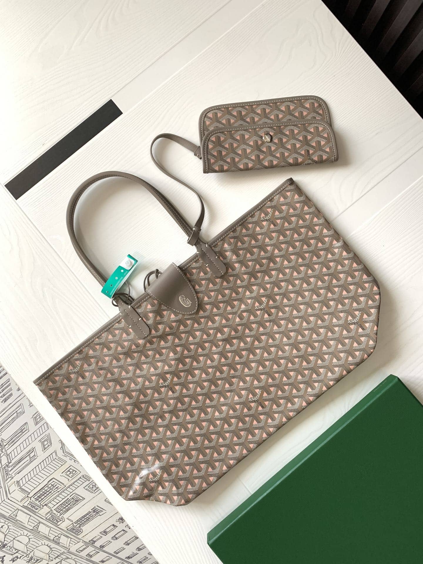 Goyard Saint Louis Goyardine Claire Voie PM Bag Powder Pink