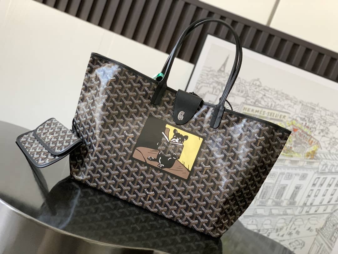 Goyard Saint Louis PM Bag French Bulldog Black