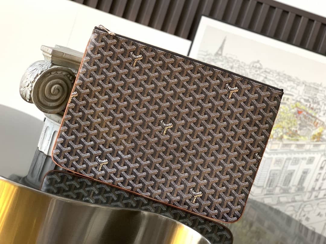Goyard Senat GM Pouch Black & Tan