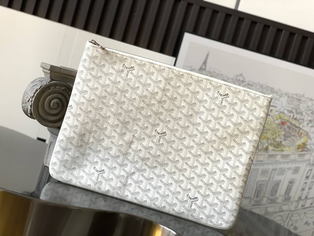 Goyard Senat GM Pouch White