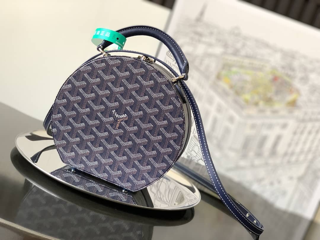 Goyard The Alto Hatbox Trunk Bag Navy Blue