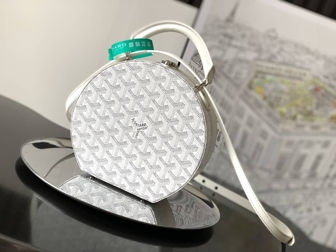 Goyard The Alto Hatbox Trunk Bag White