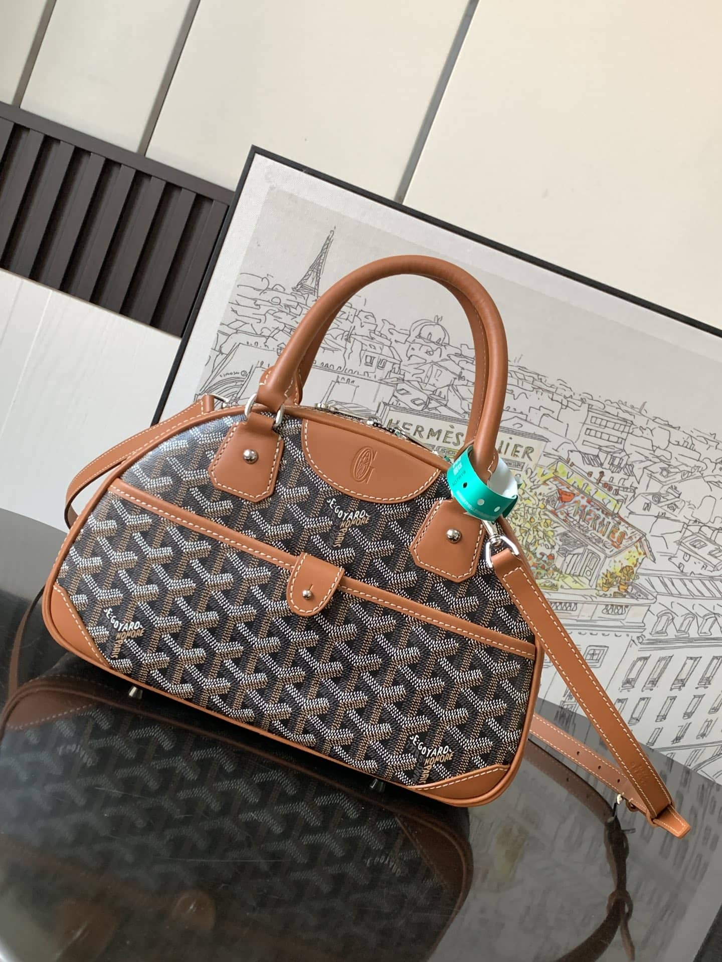 Goyard Vintage Bowling Bag Black & Tan