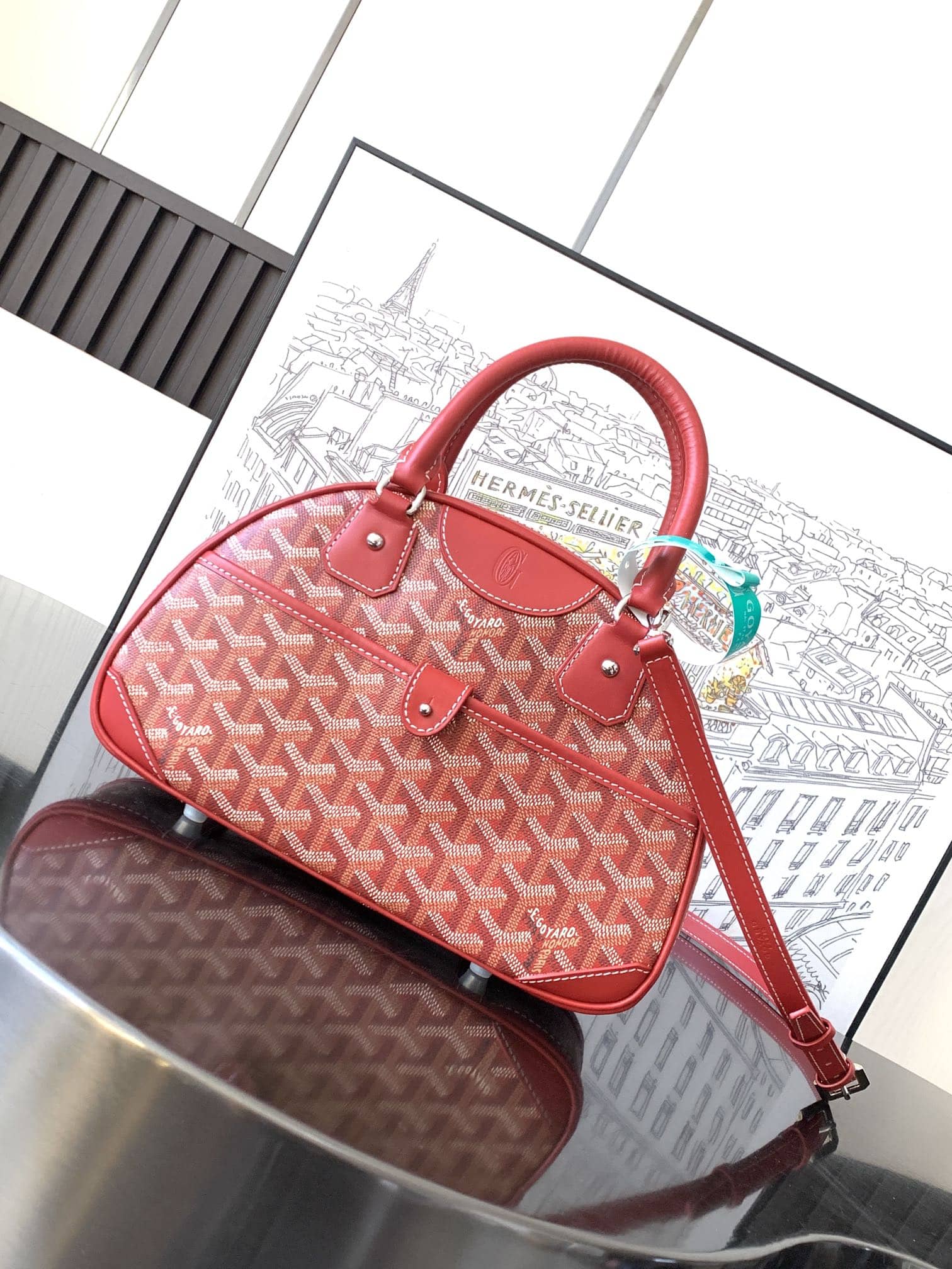 Goyard Vintage Bowling Bag Red