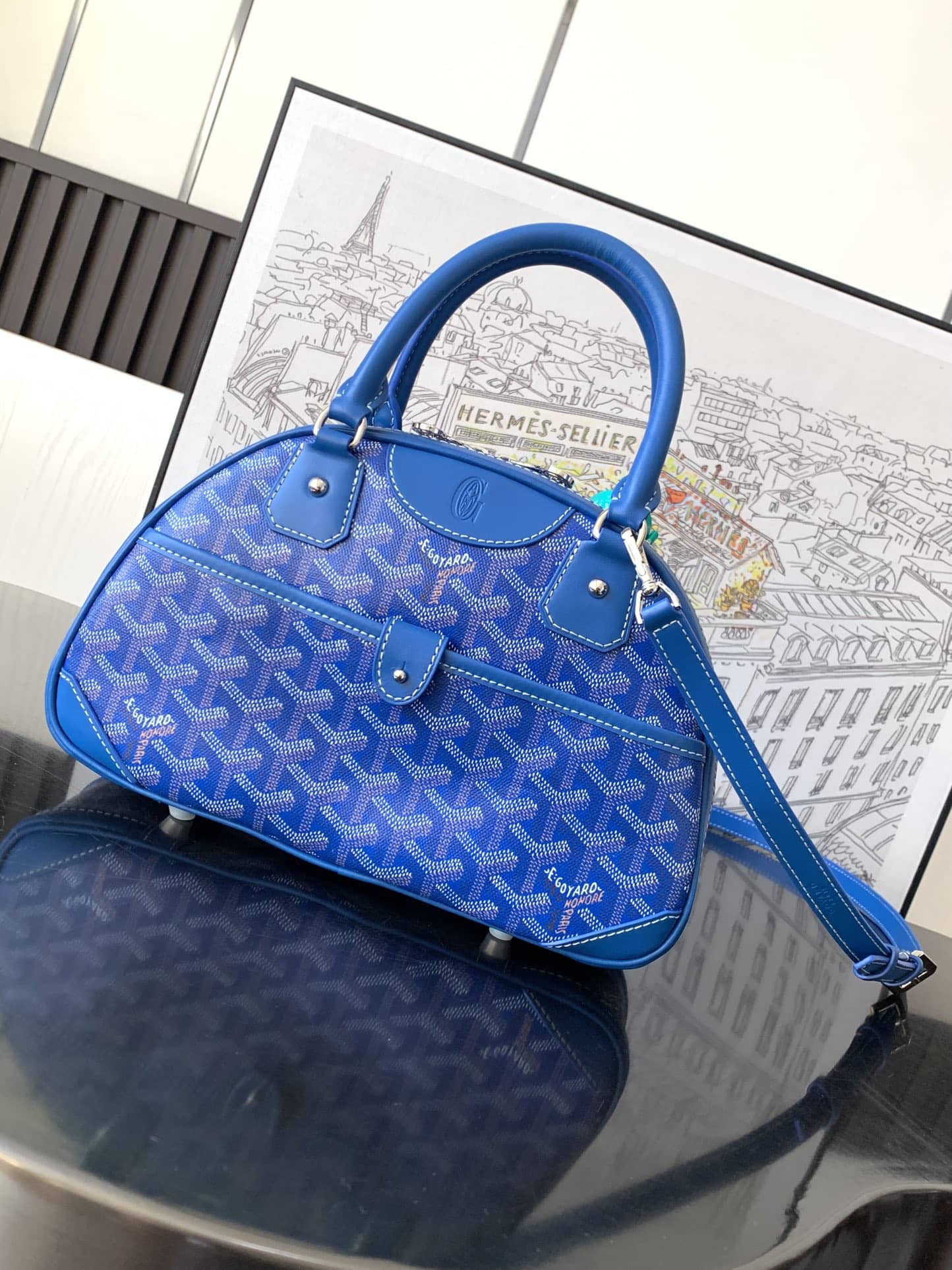 Goyard Vintage Bowling Bag Sky Blue