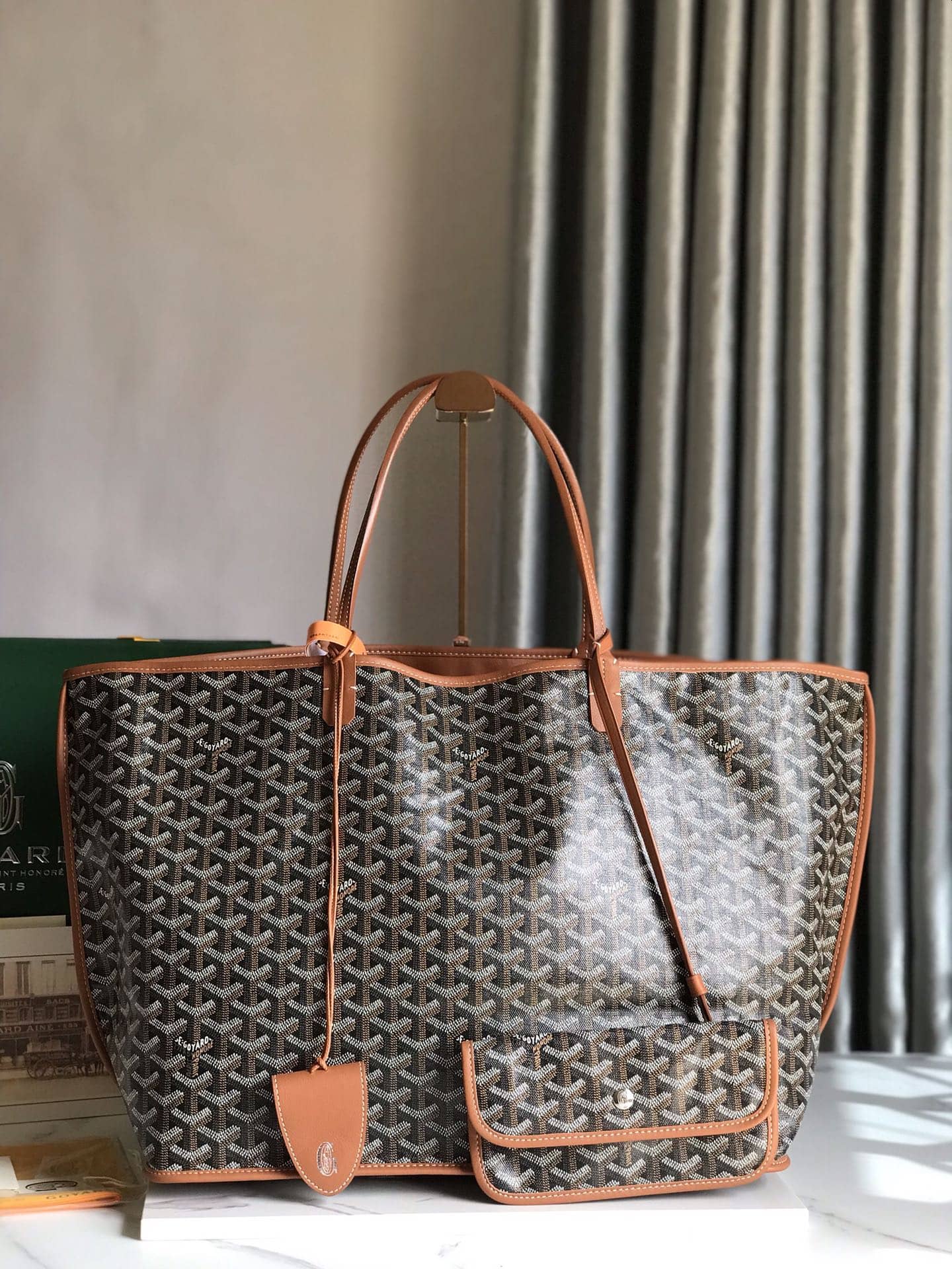 Goyard Reversible Anjou GM Bag Black & Tan