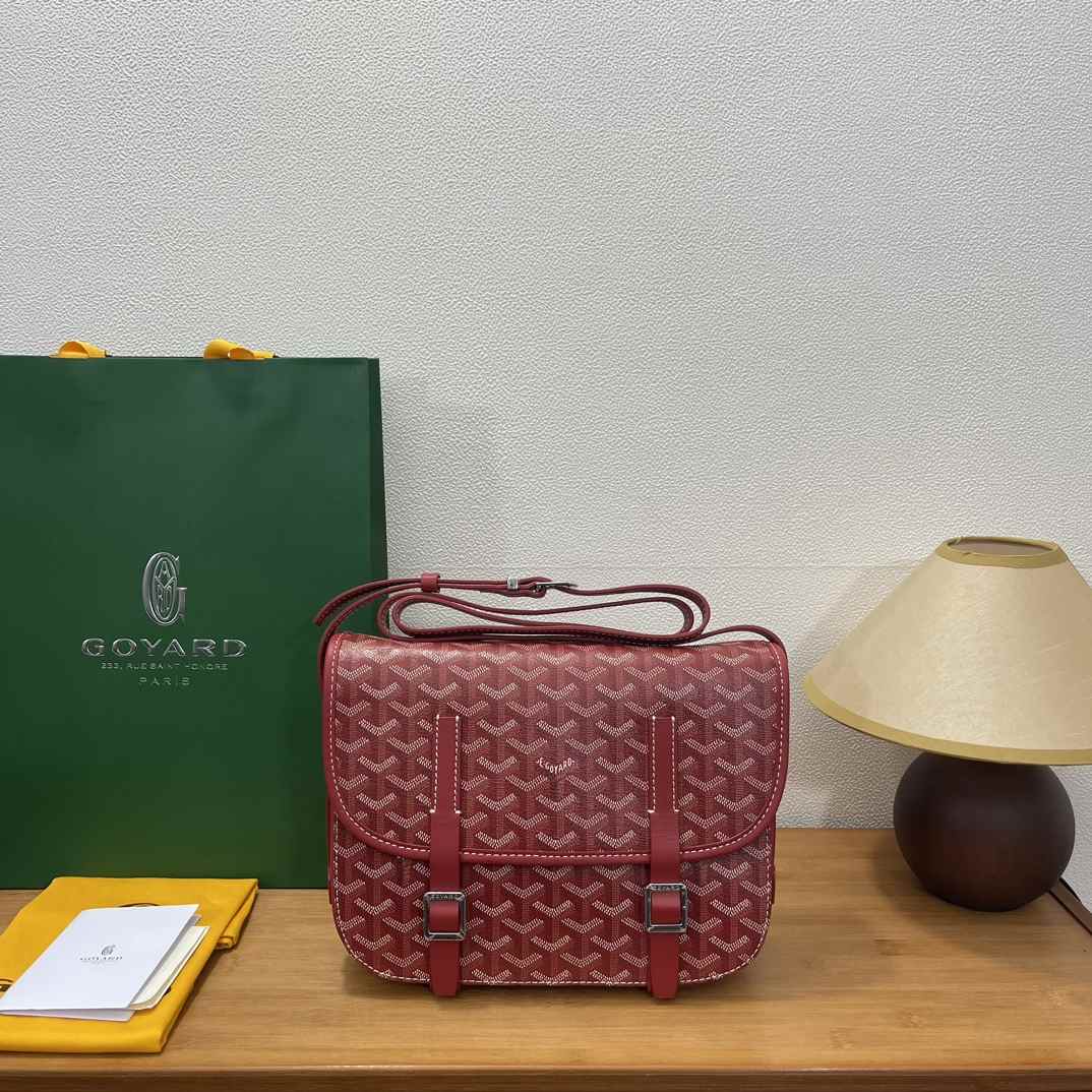 Goyard Belvedere Messenger Goyardine MM Bag Red