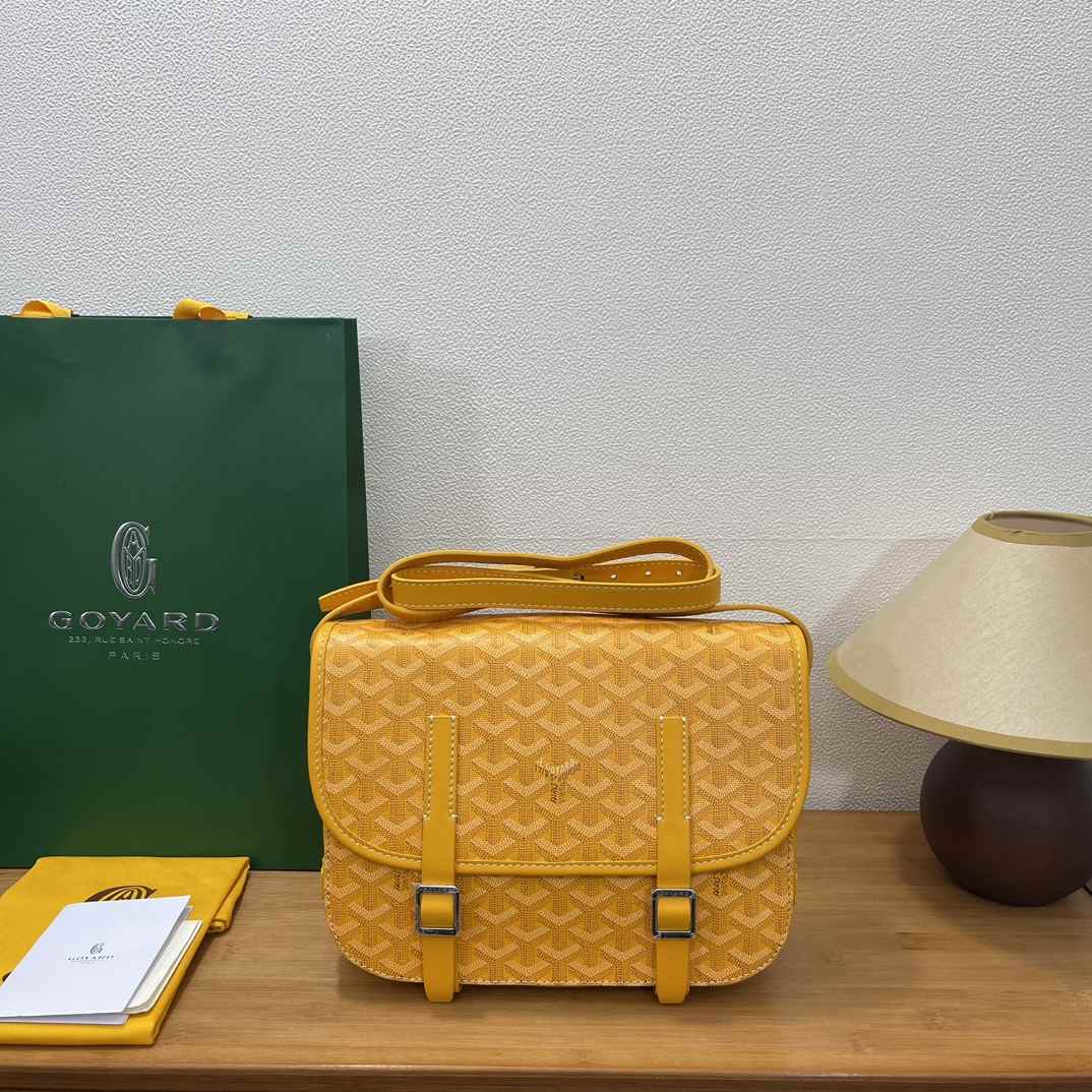 Goyard Belvedere Messenger Goyardine MM Bag Yellow