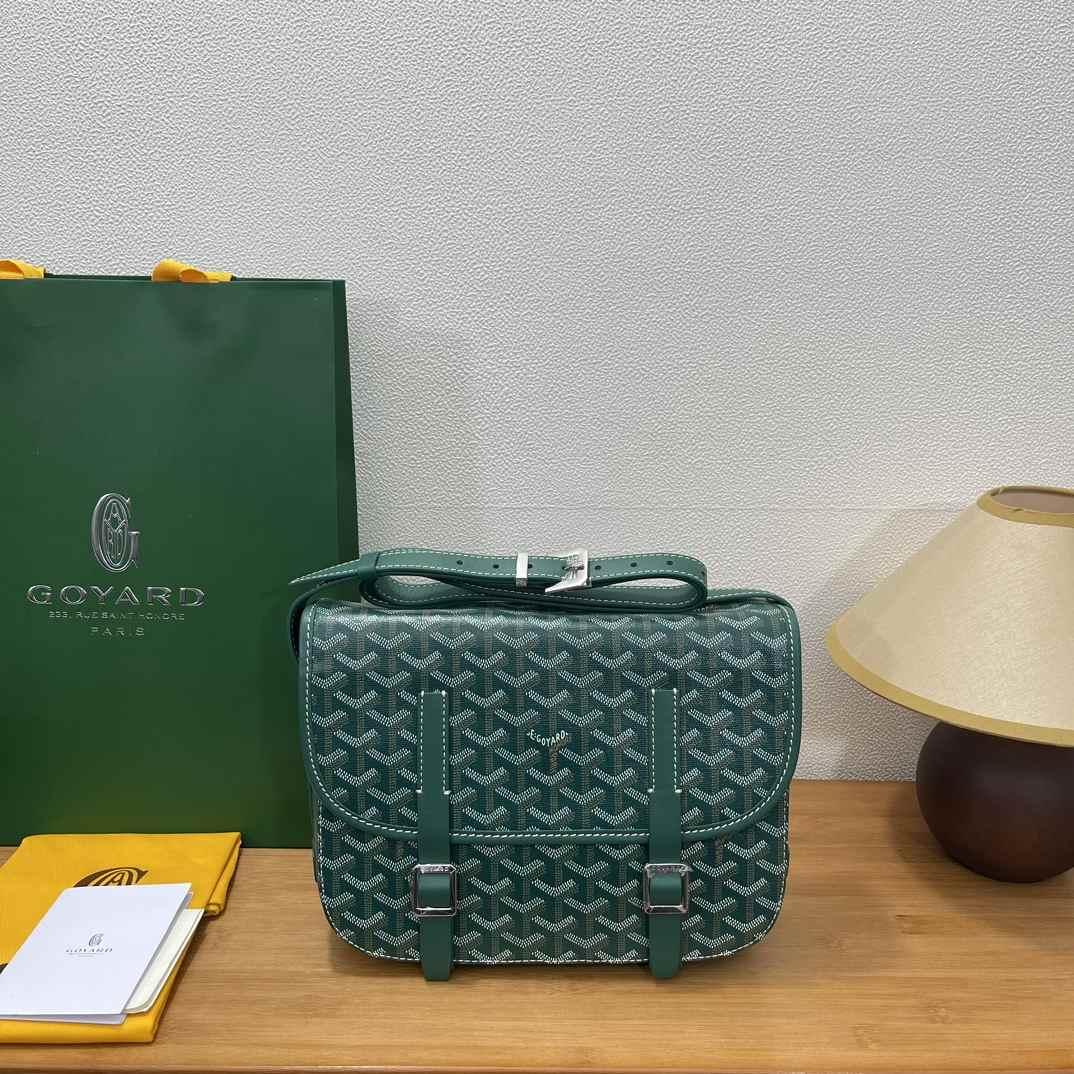 Goyard Belvedere Messenger Goyardine MM Green