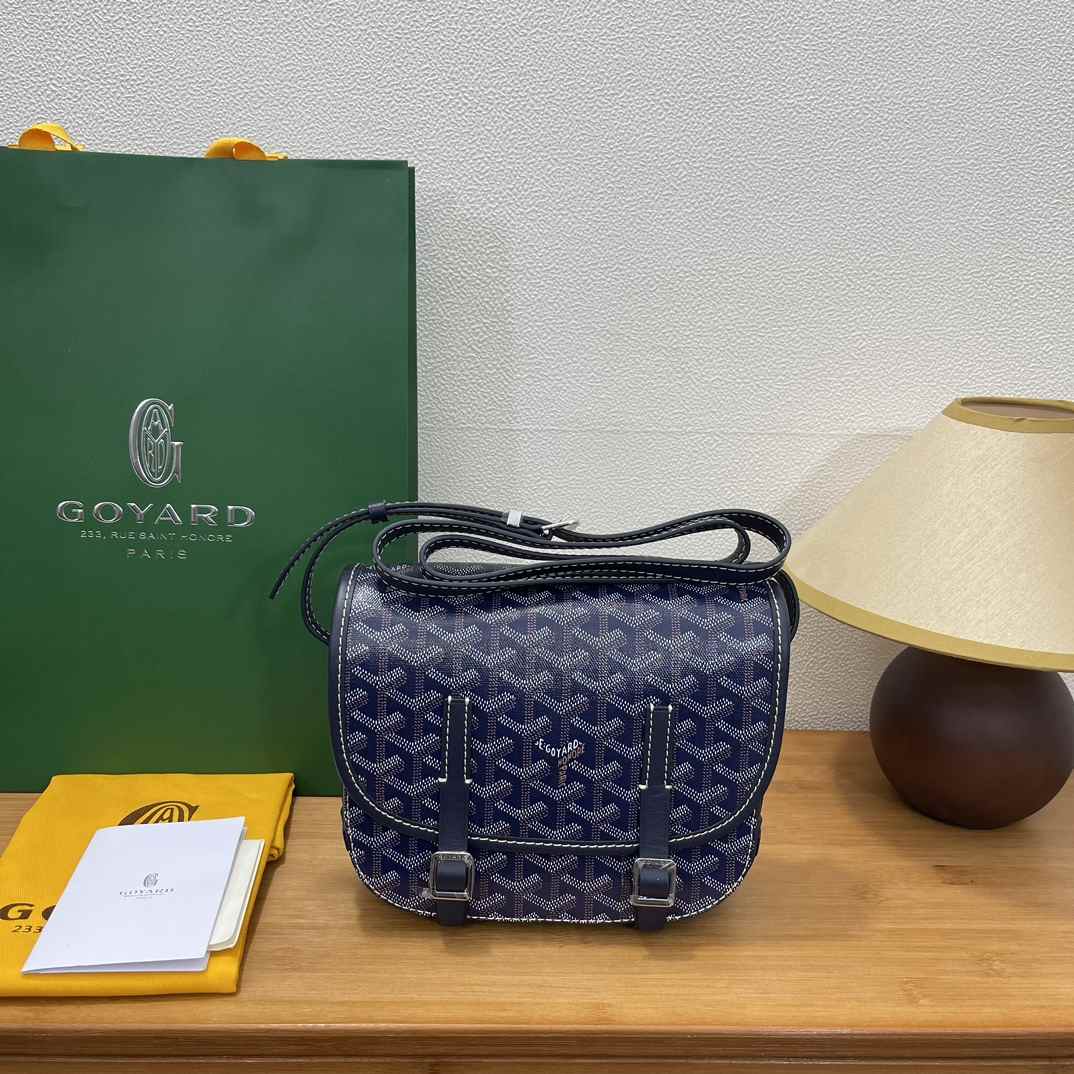 Goyard Belvedere Messenger Goyardine PM Bag Navy Blue