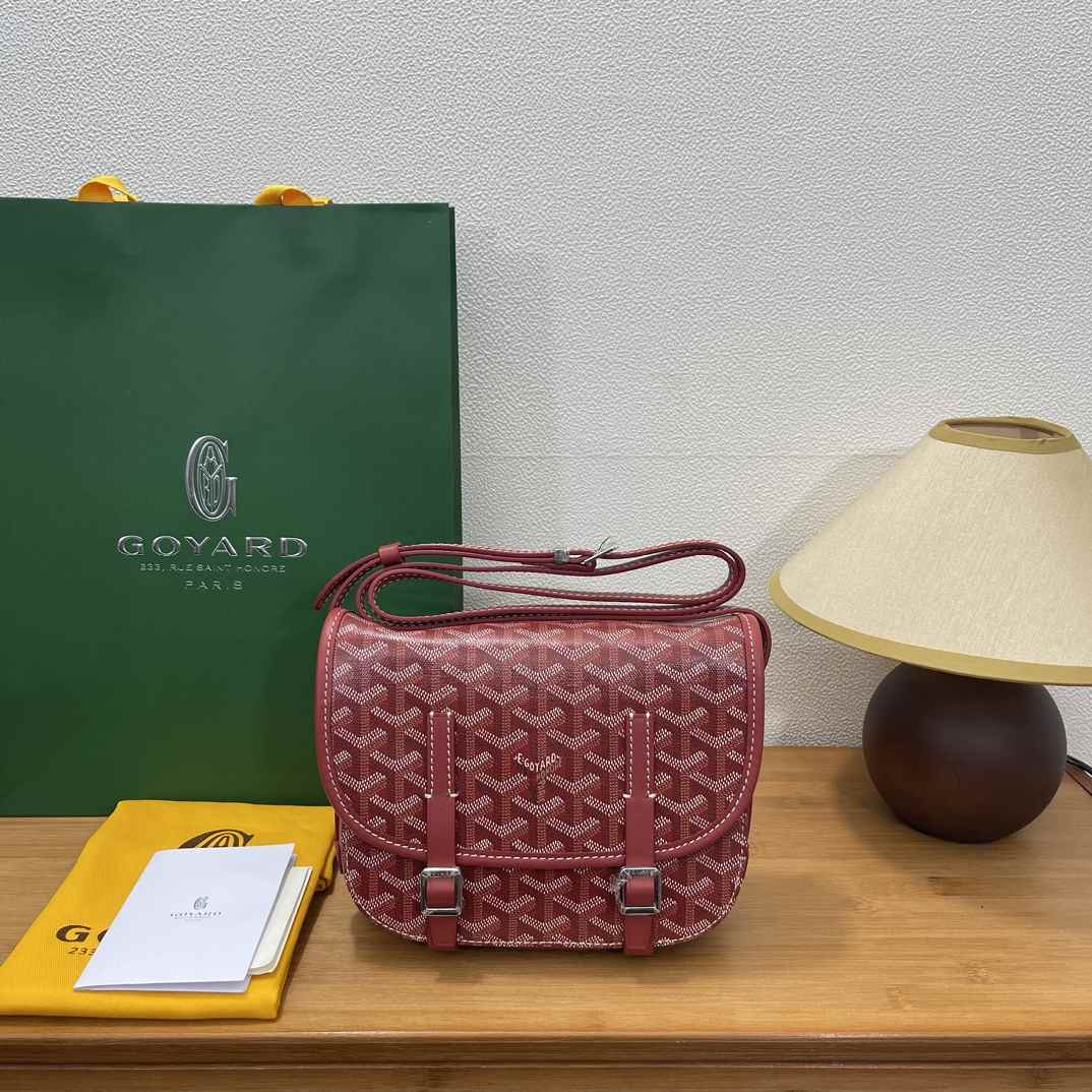 Goyard Belvedere Messenger Goyardine PM Bag Red
