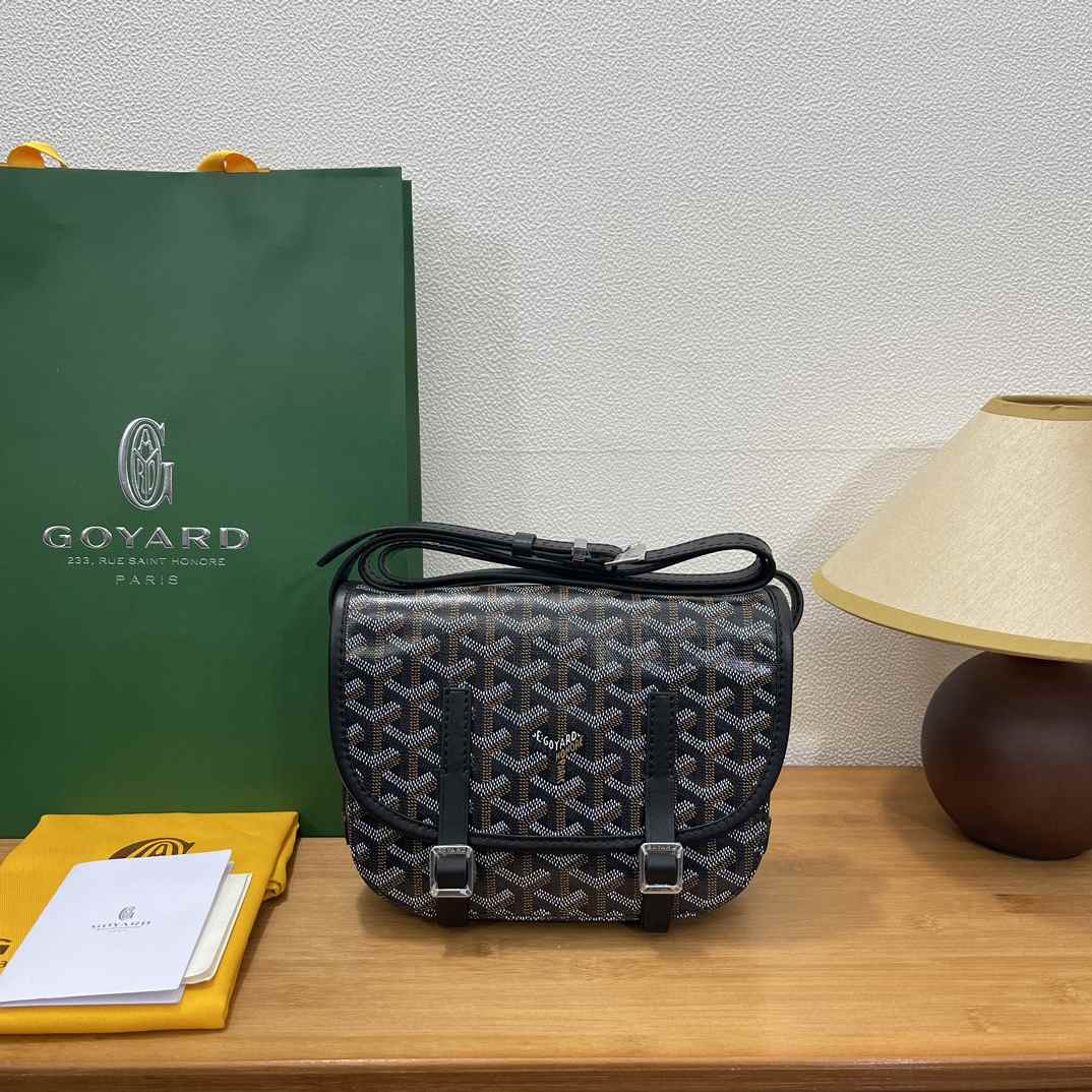 Goyard Belvedere Messenger Goyardine PM Black