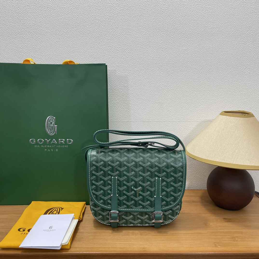 Goyard Belvedere Messenger Goyardine PM Green