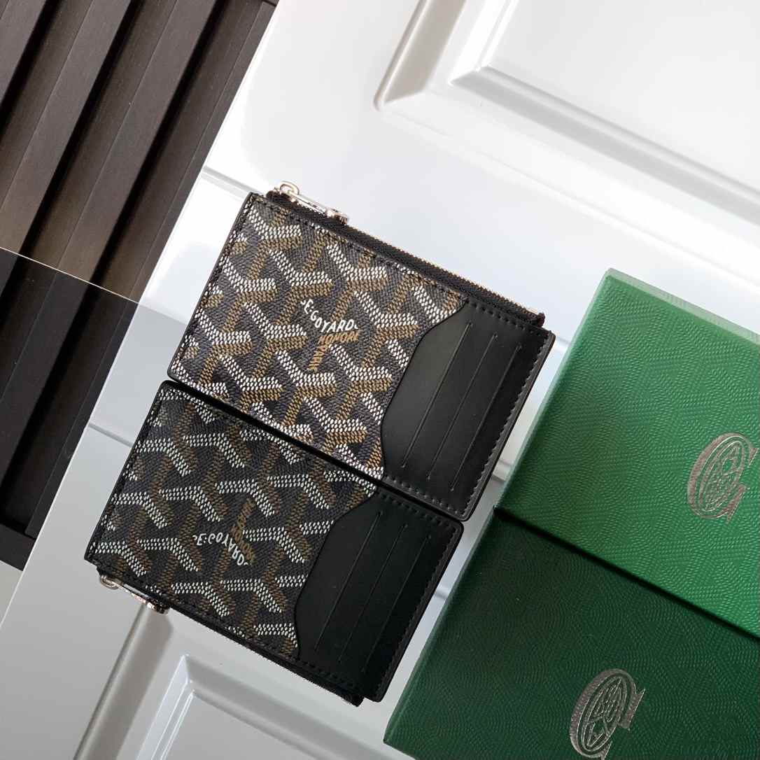 Goyard Bourbon Zipped Card Holder Black