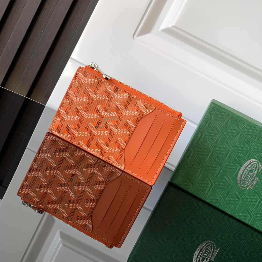 Goyard Bourbon Zipped Card Holder Orange
