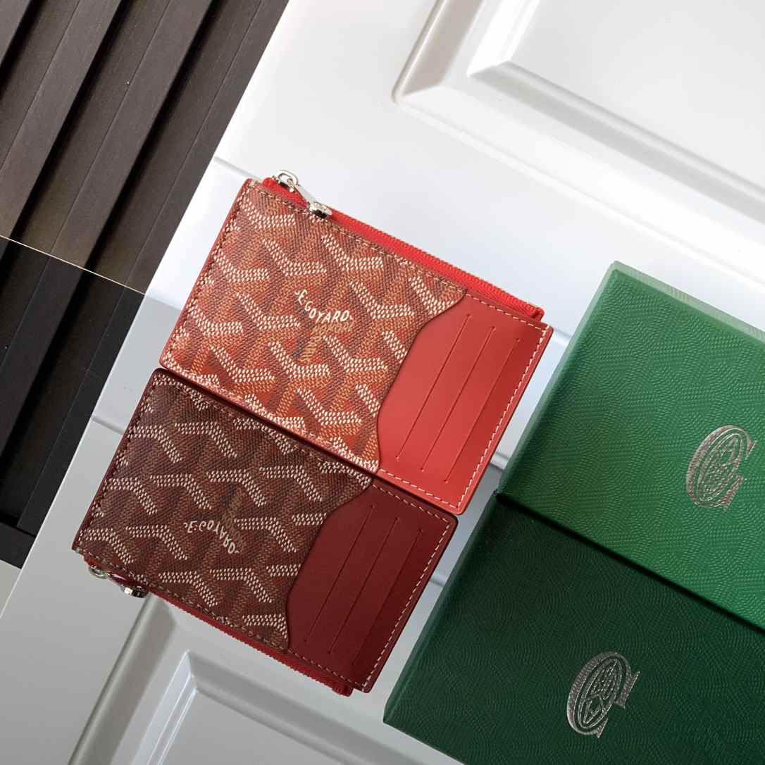 Goyard Bourbon Zipped Card Holder Red