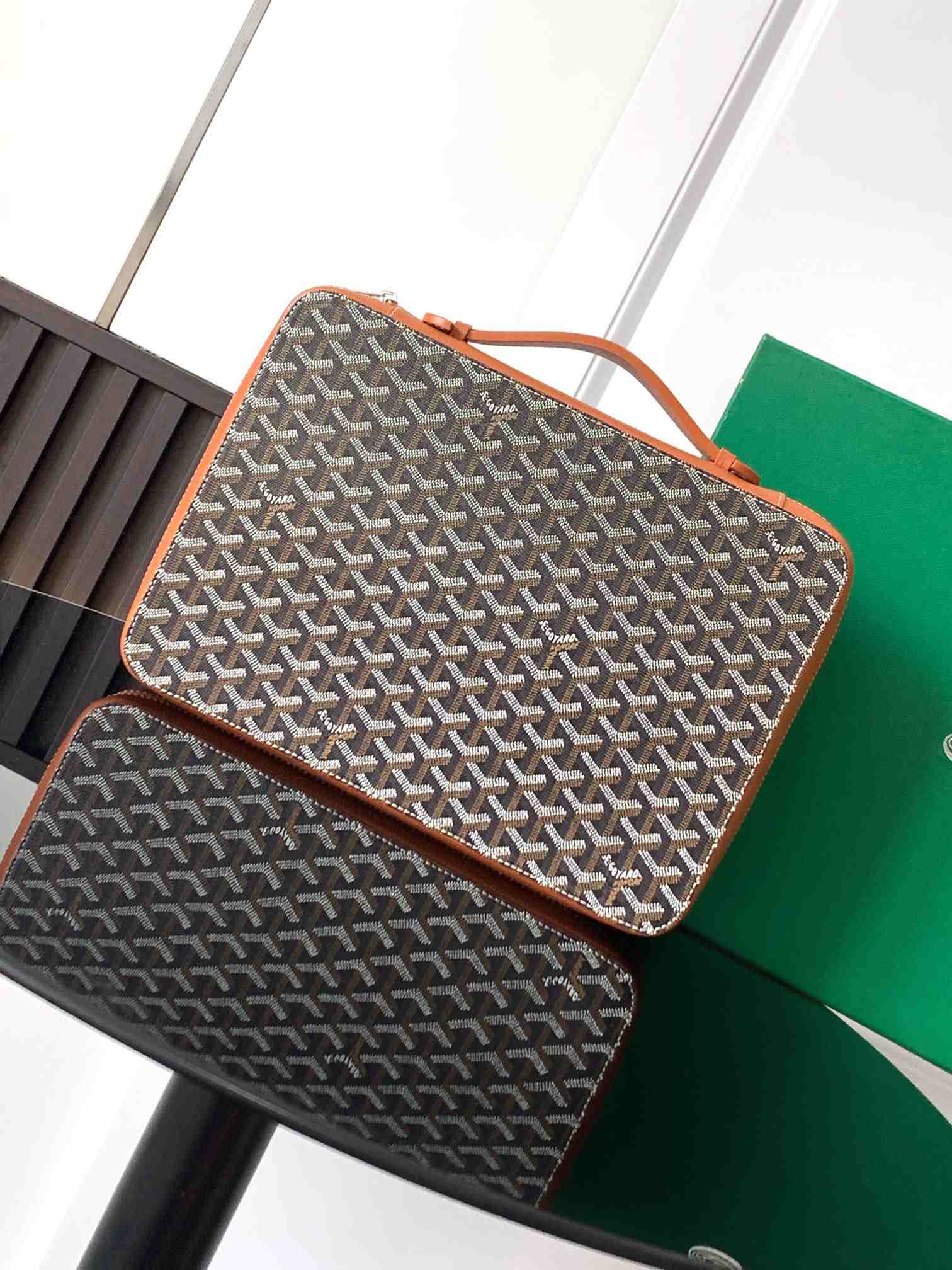 Goyard Compagnon Universel A4 Briefcase Black & Tan
