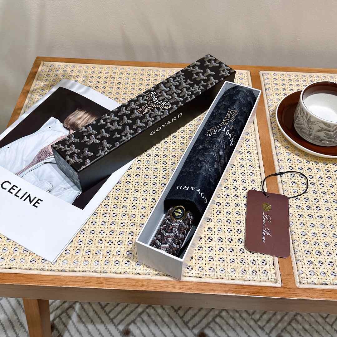 Goyard Goyardine Folding Mini Umbrella Black