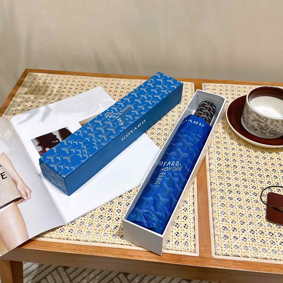 Goyard Goyardine Folding Mini Umbrella Sky Blue