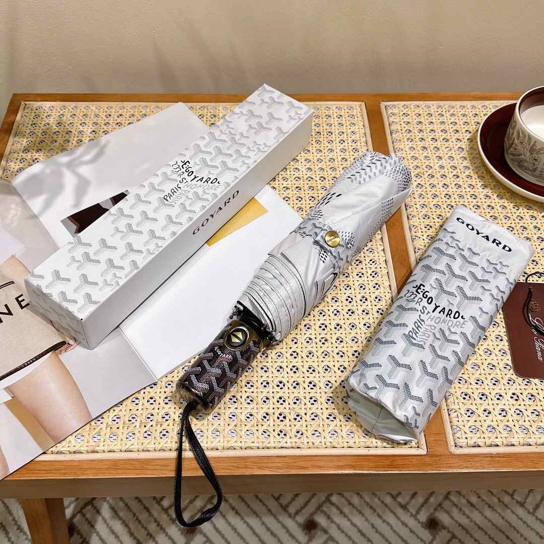 Goyard Goyardine Folding Mini Umbrella White
