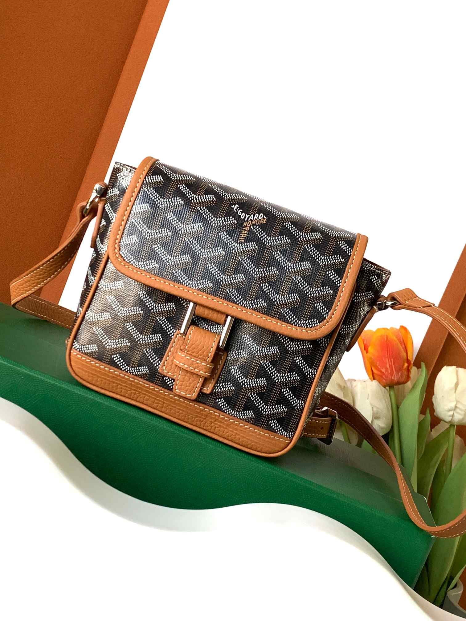 Goyard Grand Bleu PM Bag Black & Tan